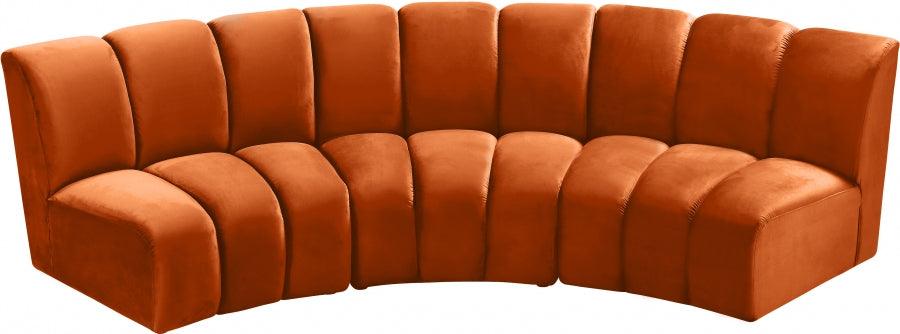 Infinity Modular Sofa In Cognac 3Pc - ATL FURNITURE