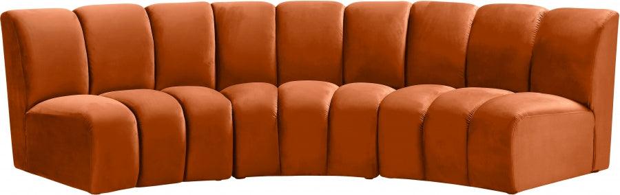 Infinity Modular Sofa In Cognac 3Pc - ATL FURNITURE