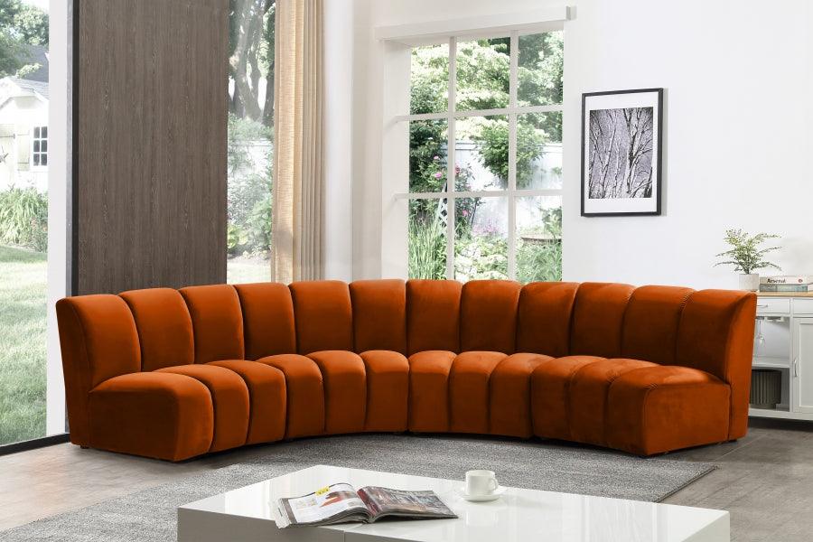 Infinity Modular 4 Piece Sectional In Cognac - ATL FURNITURE