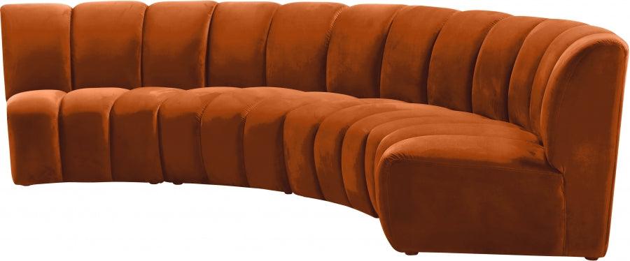 Infinity Modular 4 Piece Sectional In Cognac - ATL FURNITURE