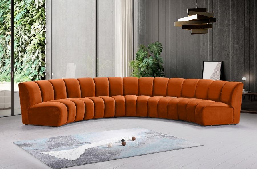 Infinity Modular 5 Piece Sectional In Cognac - ATL FURNITURE