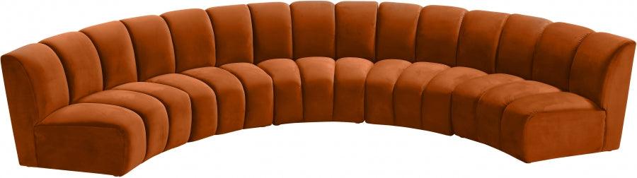 Infinity Modular 5 Piece Sectional In Cognac - ATL FURNITURE