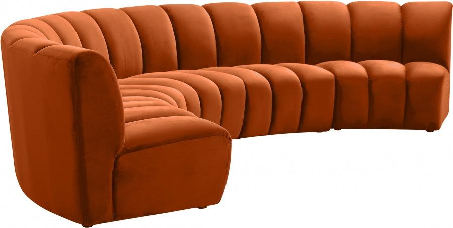 Infinity Modular 5 Piece Sectional In Cognac - ATL FURNITURE