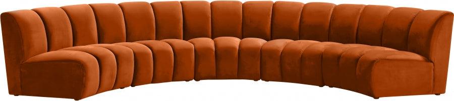 Infinity Modular 5 Piece Sectional In Cognac - ATL FURNITURE