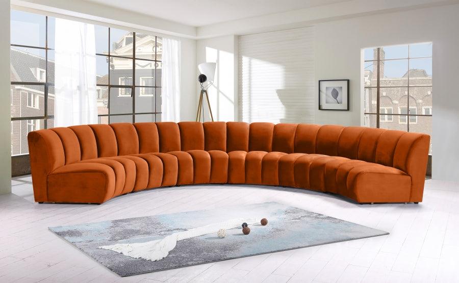 Infinity Modular 6 Piece Sectional In Cognac - ATL FURNITURE