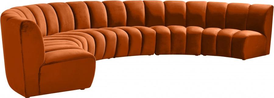 Infinity Modular 6 Piece Sectional In Cognac - ATL FURNITURE