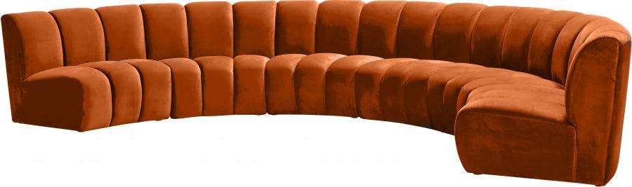 Infinity Modular 6 Piece Sectional In Cognac - ATL FURNITURE