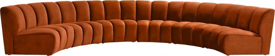 Infinity Modular 6 Piece Sectional In Cognac - ATL FURNITURE