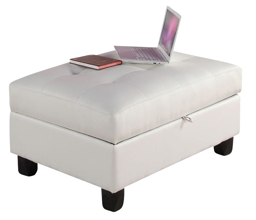 Acme Kiva Ottoman with Storage in White 51177 - ATL FURNITURE