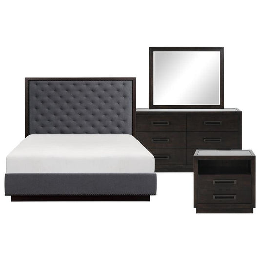 Homelegance - Larchmont Charcoal 4 Piece Eastern King Bedroom Set - 5424K-1Ek-4 - ATL FURNITURE