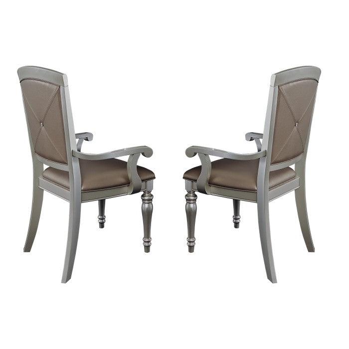 Homelegance - Orsina Silver 8 Piece Extendable Dining Room Set - 5477N-96-8 - ATL FURNITURE