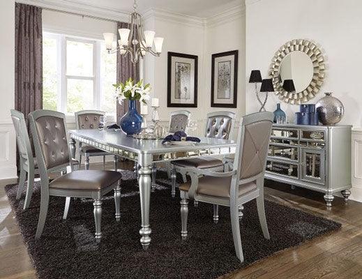 Homelegance - Orsina Silver 7 Piece Extendable Dining Table Set - 5477N-96-7 - ATL FURNITURE