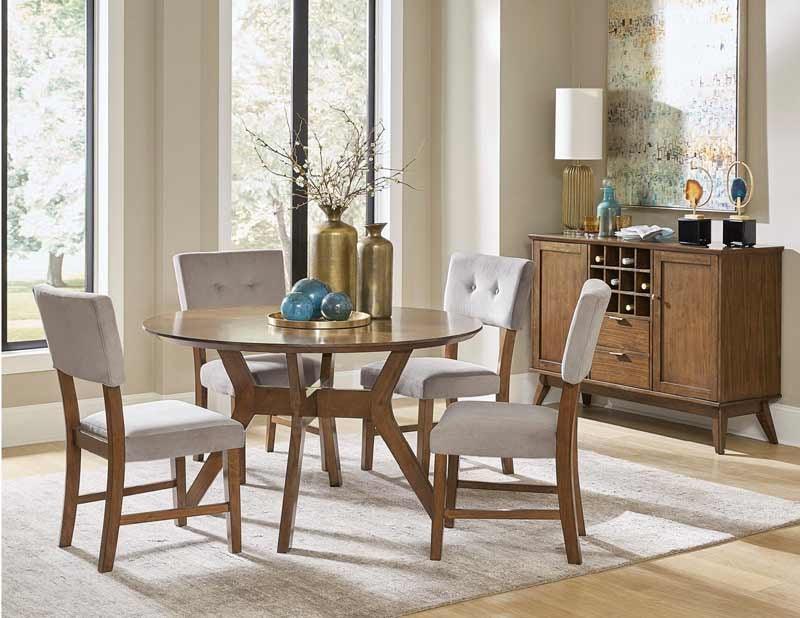 Homelegance - Edam Brown 5 Piece Round Dining Room Set - 5492-52-5 - ATL FURNITURE