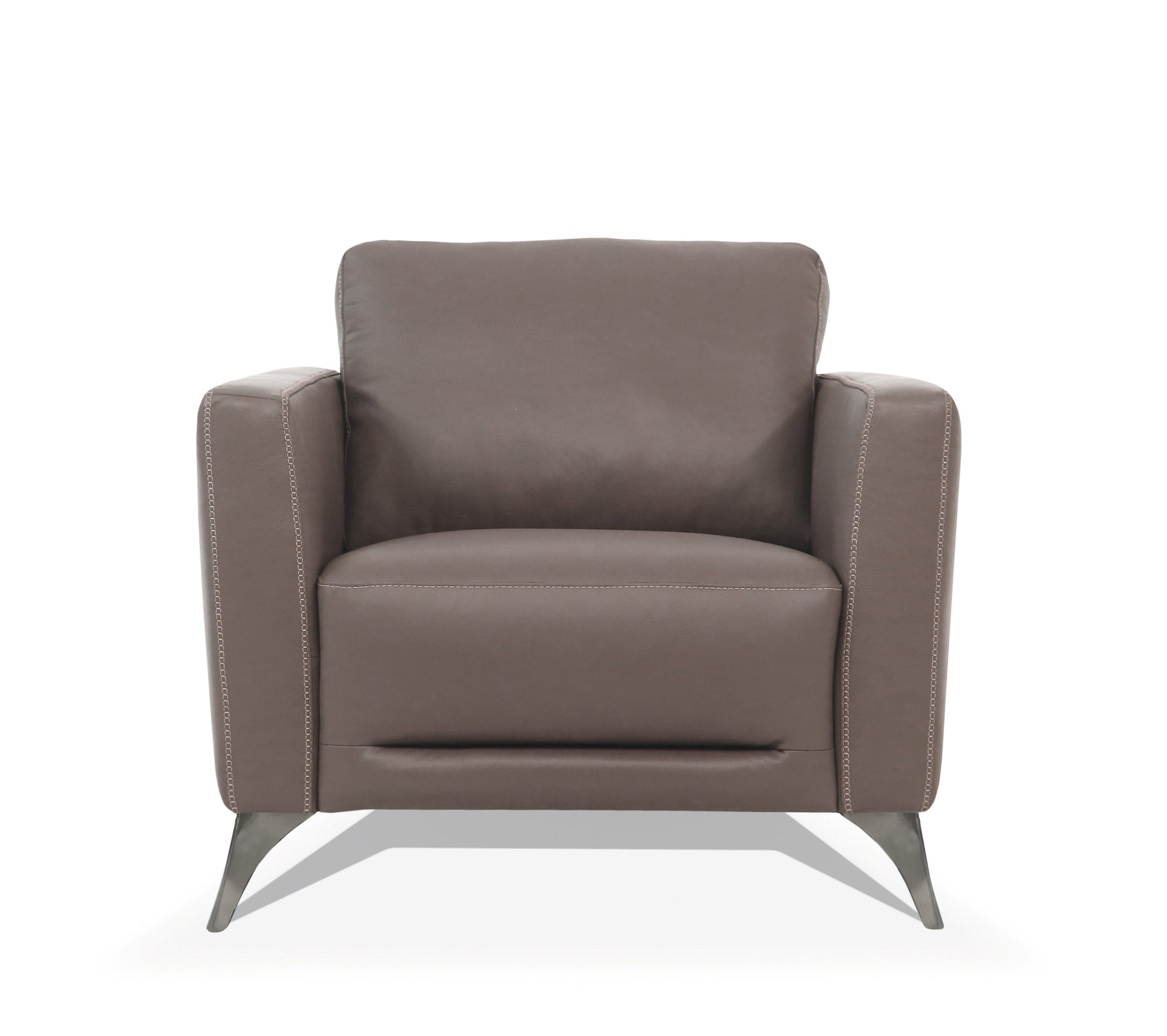 Malaga Taupe Leather Chair - ATL FURNITURE