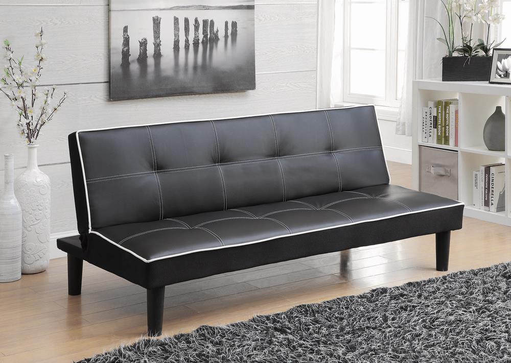 G550044 Contemporary Black Faux Leather Sofa Bed - ATL FURNITURE