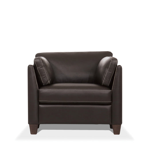 Matias Chocolate Leather Chair - ATL FURNITURE