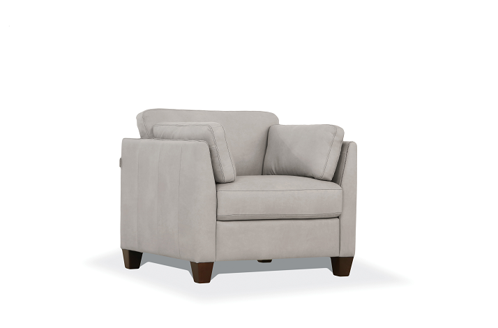 Matias Dusty White Leather Chair - ATL FURNITURE