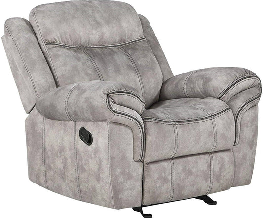 Acme Furniture Zubaida Motion Glider Recliner in 2-Tone Gray Velvet 55027 - ATL FURNITURE