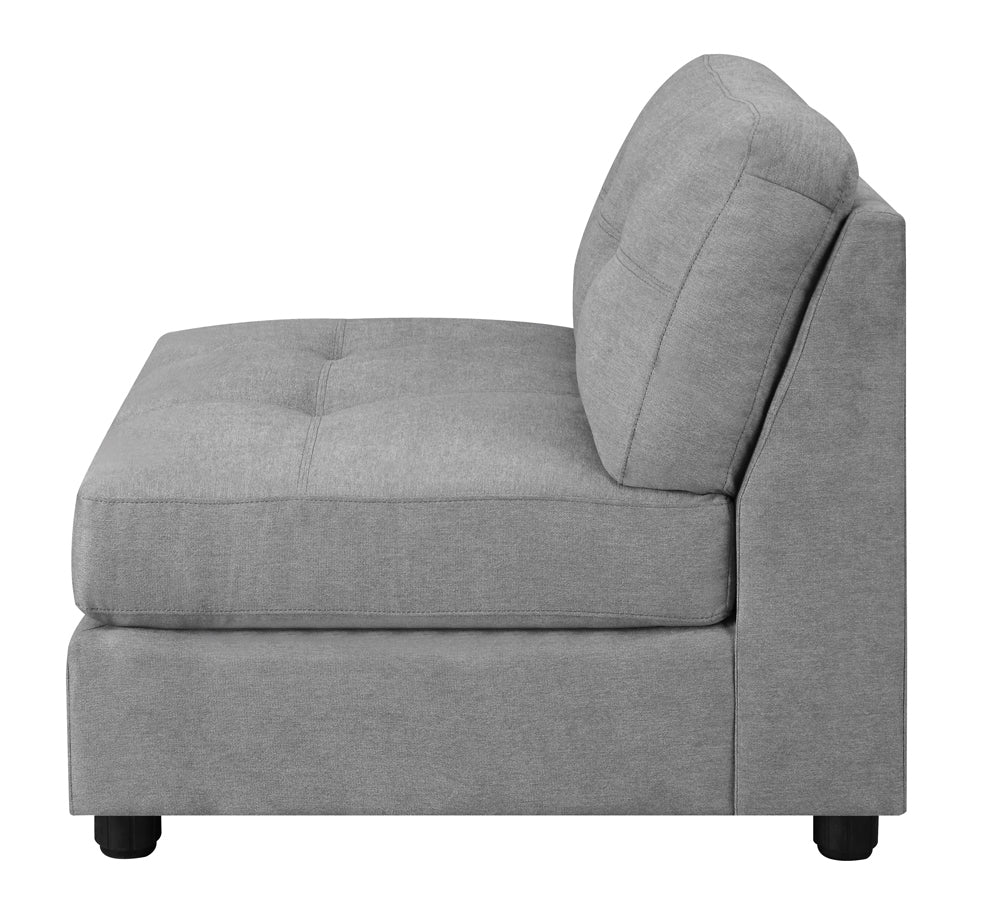 Claude Tufted Cushion Back Armless Chair Dove