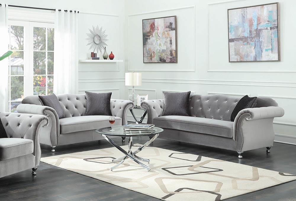 Frostine Grey Two-Piece Living Room Set - ATL FURNITURE