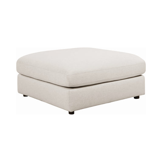 Serene Upholstered Rectangular Ottoman Beige