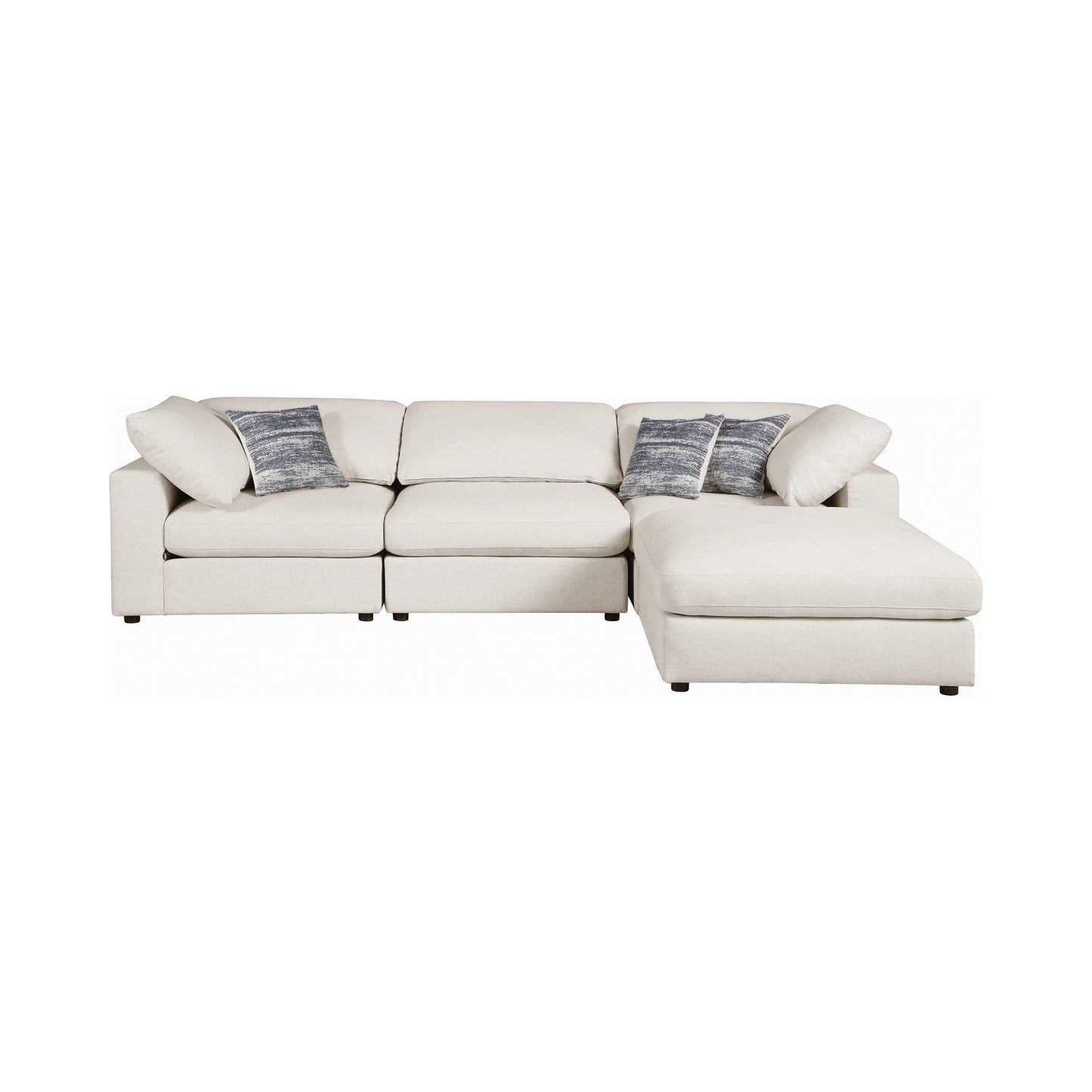 Serene Upholstered Rectangular Ottoman Beige