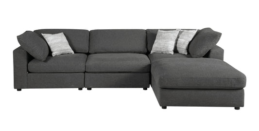 Serene 4-piece Upholstered Modular Sectional Charcoal