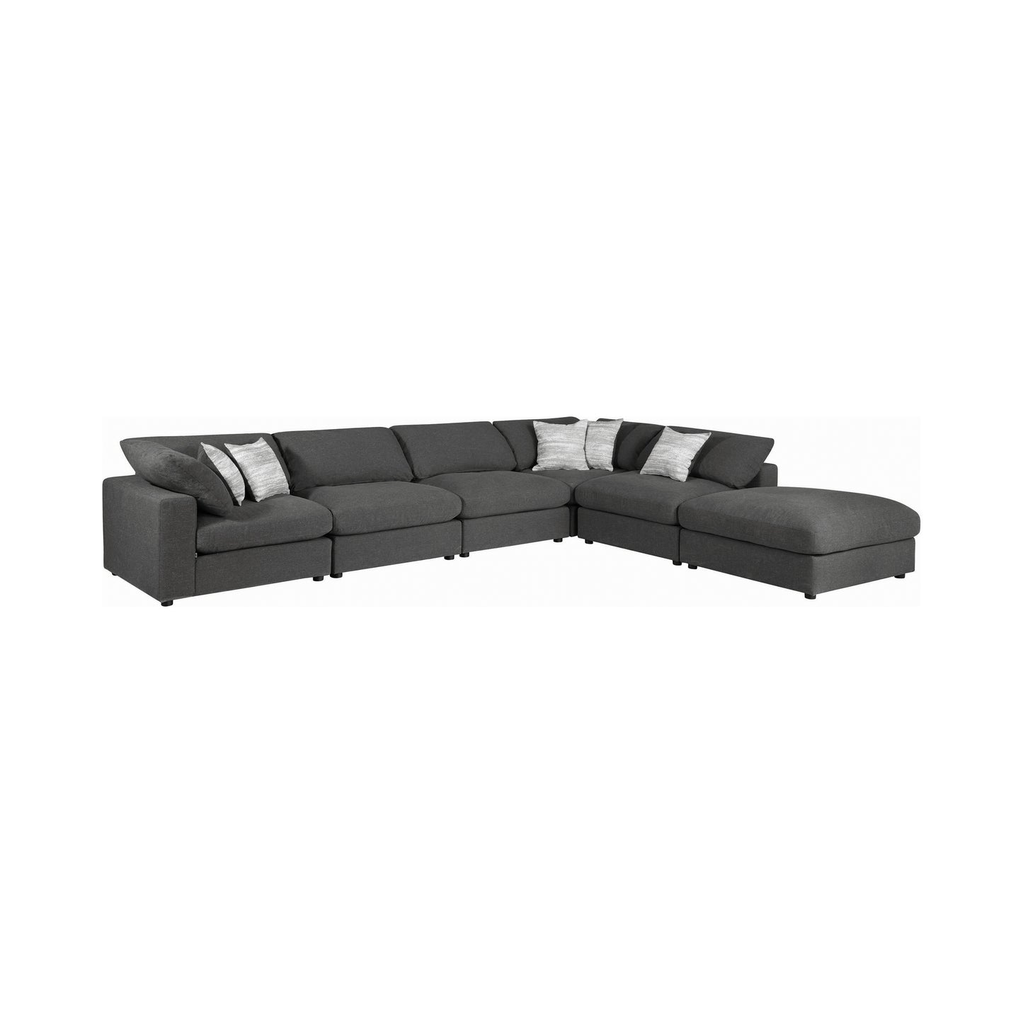 Serene Upholstered Rectangular Ottoman Charcoal