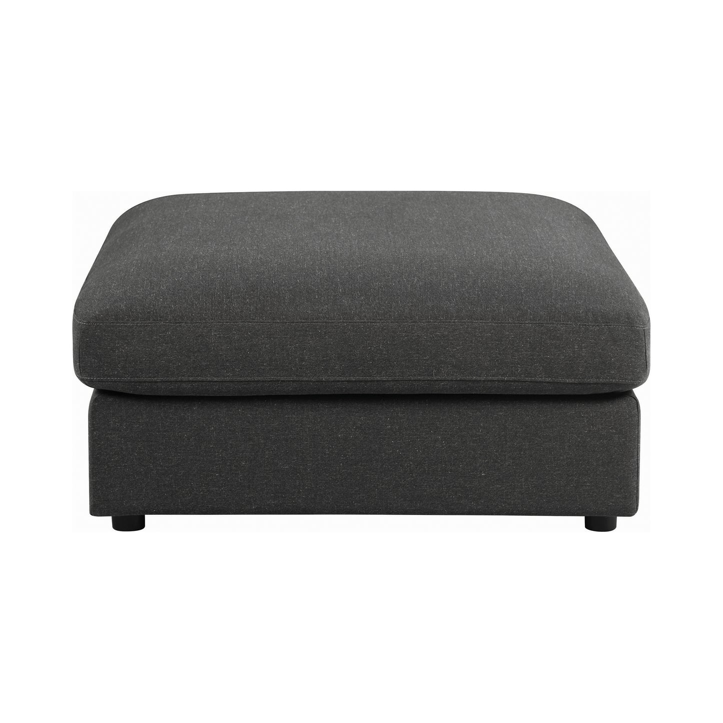 Serene Upholstered Rectangular Ottoman Charcoal