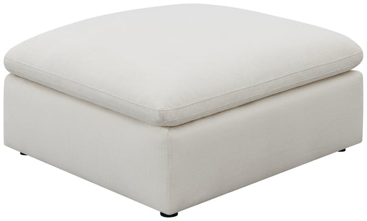 Hobson Square Upholstered Ottoman Ivory