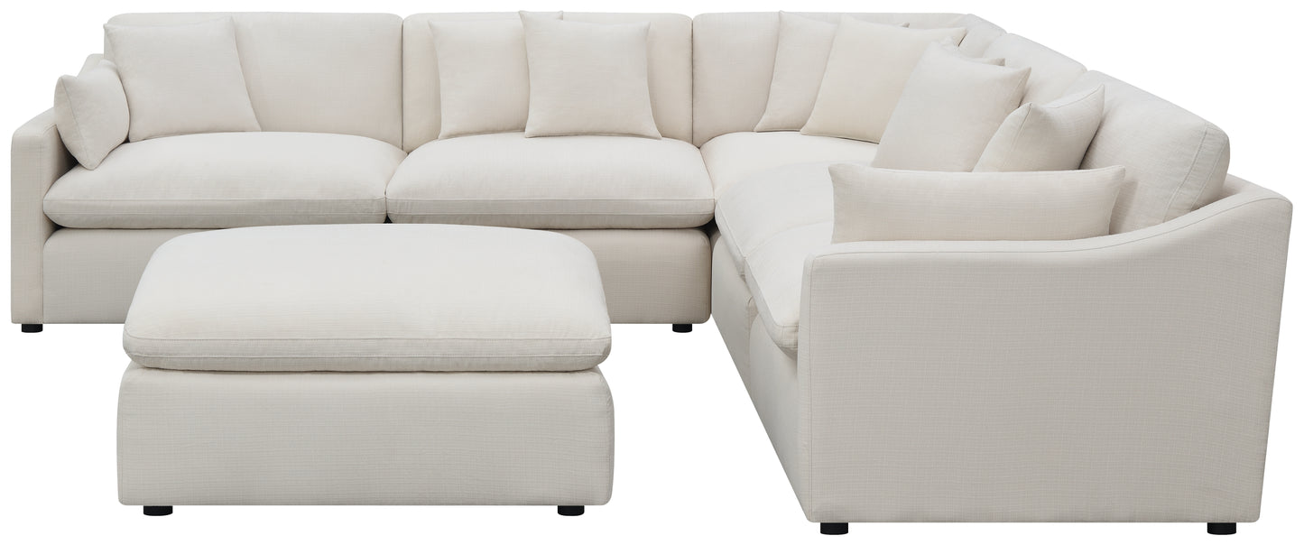 Hobson Square Upholstered Ottoman Ivory