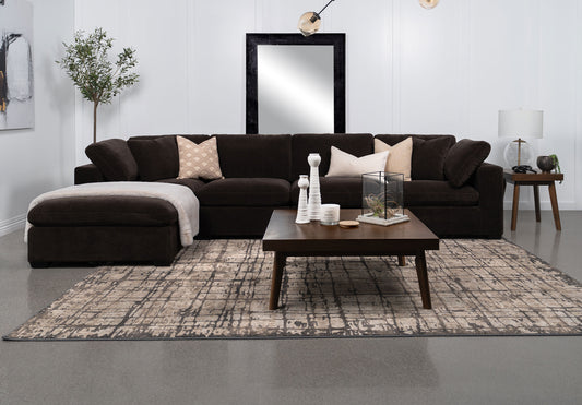 Lakeview 6-piece Upholstered Modular Sectional Sofa Dark Chocolate