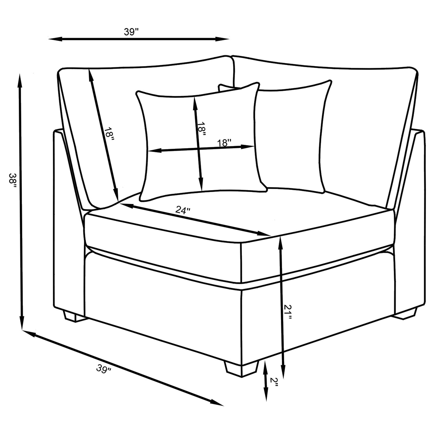 Cambria Upholstered Armless Chair Grey