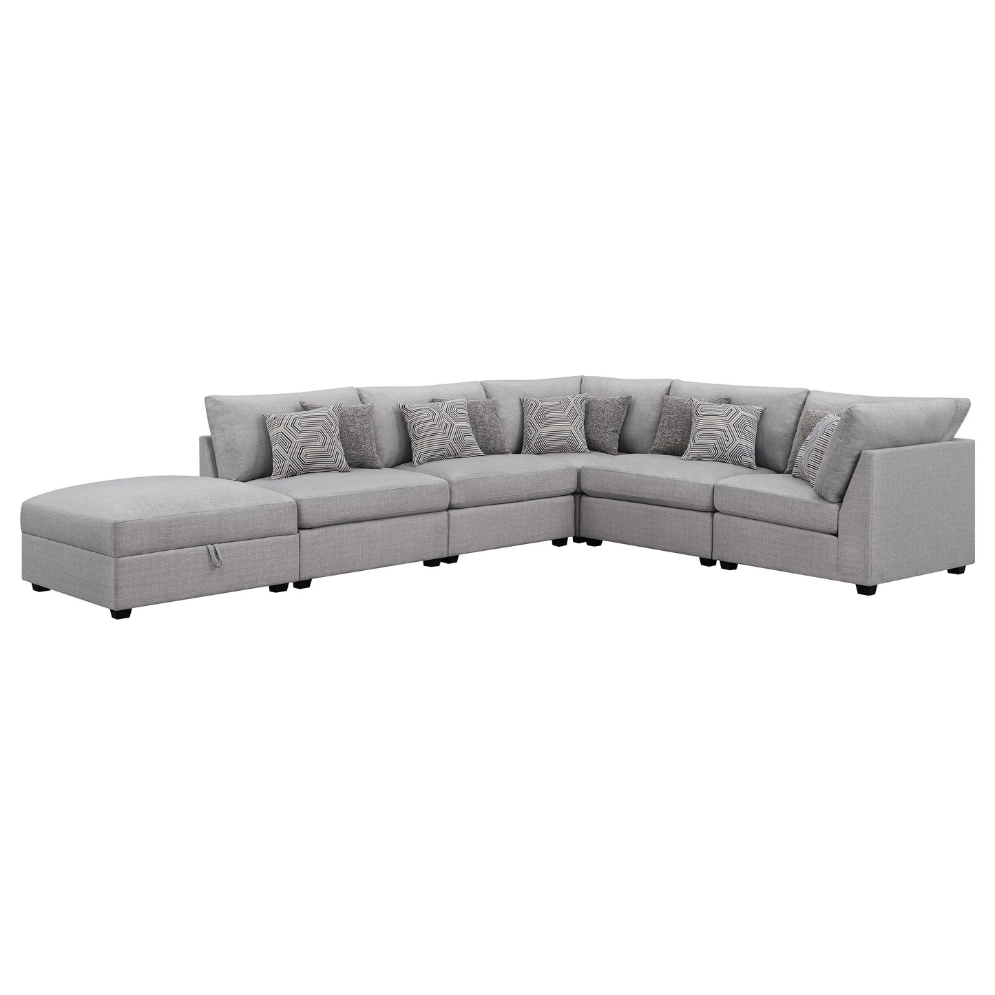 Cambria 6-piece Upholstered Modular Sectional Sofa Grey