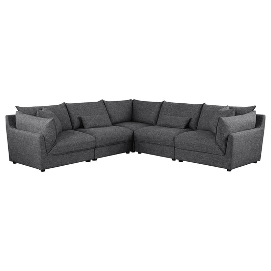 Sasha 6-Piece Upholstered Modular Sectional Barely Black