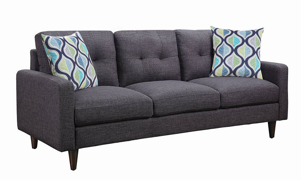 Watsonville Upholstered Track Arm Tufted Sofa Grey