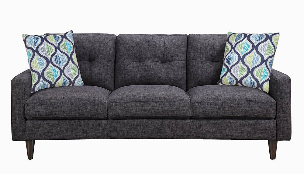 Watsonville Upholstered Track Arm Tufted Sofa Grey