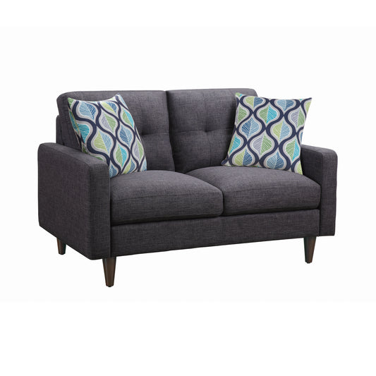 Watsonville Upholstered Track Arm Tufted Loveseat Grey