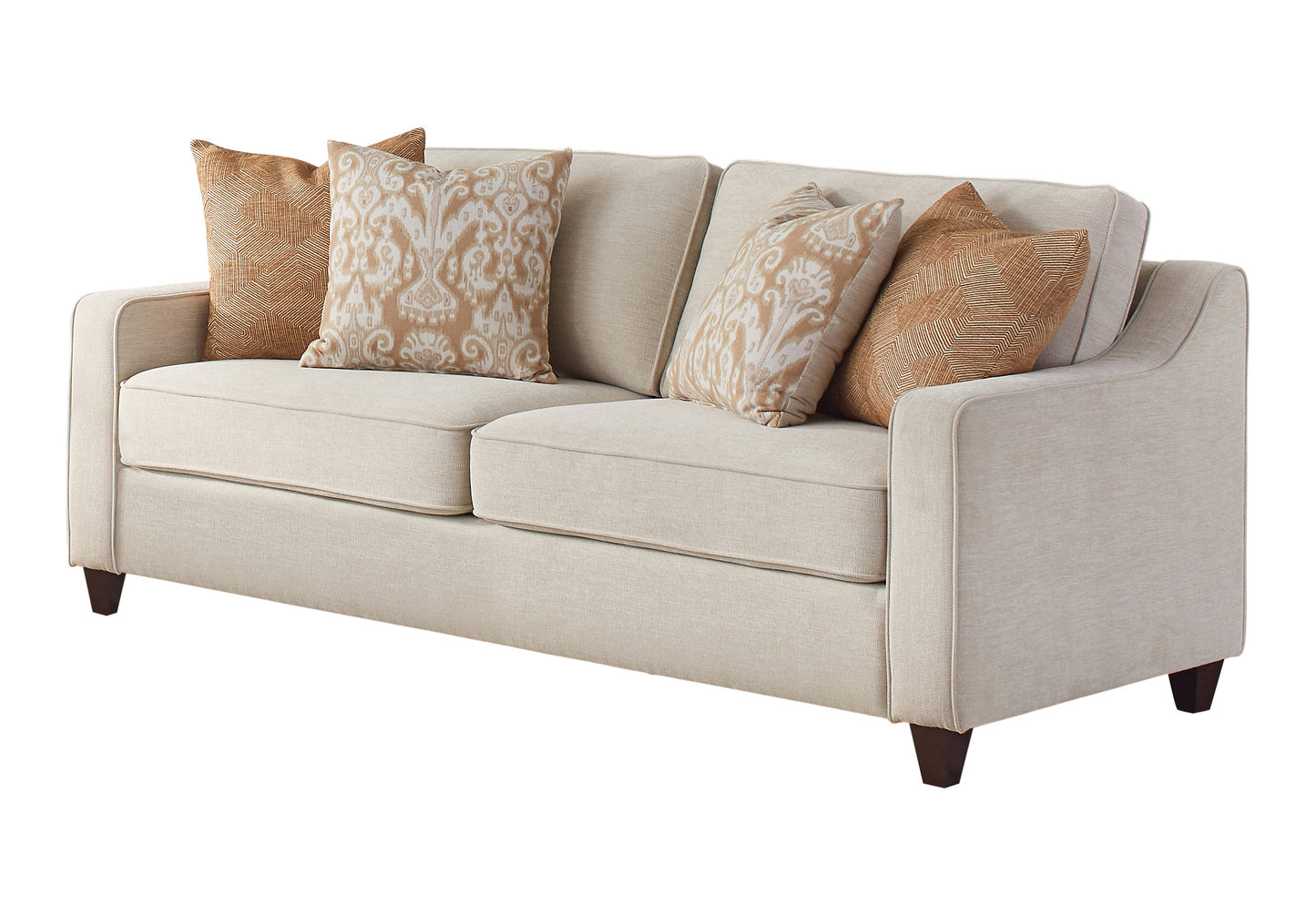 Christine Upholstered Sloped Arm Sofa Beige