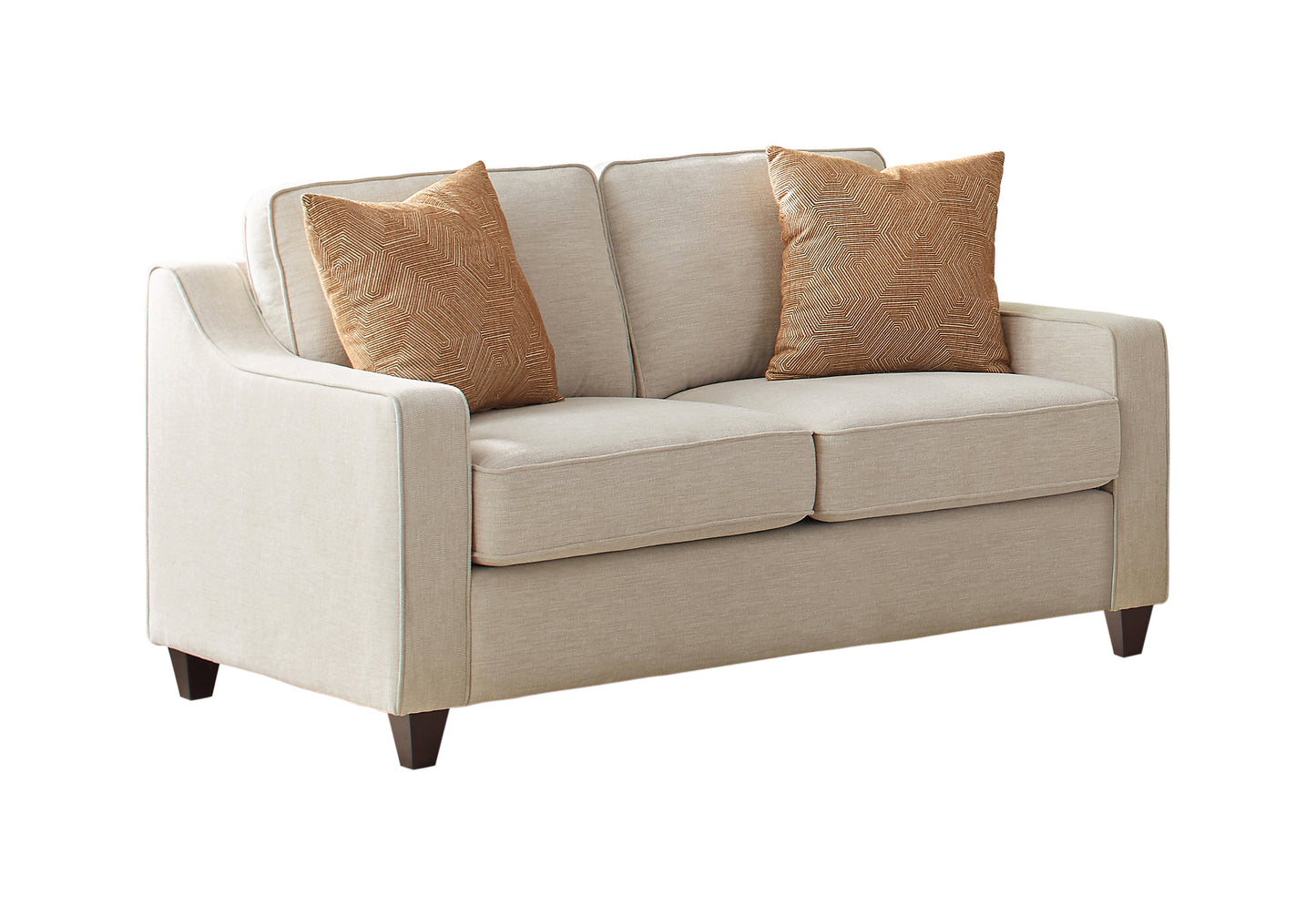 Christine Upholstered Sloped Arm Sofa Beige