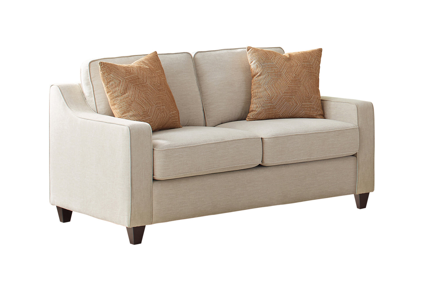 Christine Upholstered Sloped Arm Loveseat Beige