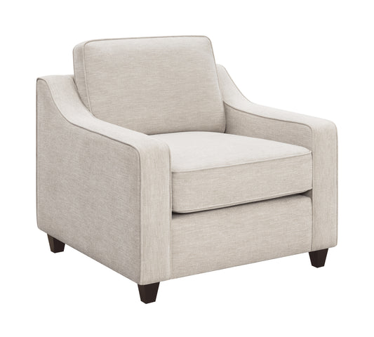 Christine Upholstered Sloped Arm Accent Chair Beige
