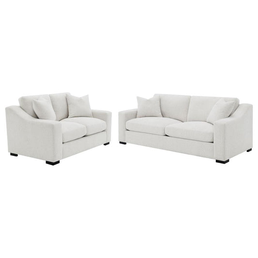 Ashlyn 2-Piece Upholstered Track Arm Sofa Set Sand