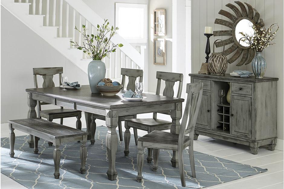 Homelegance - Fulbright 7 Piece Dining Room Set In Gray And Coffee - 5520-78-7Set - ATL FURNITURE