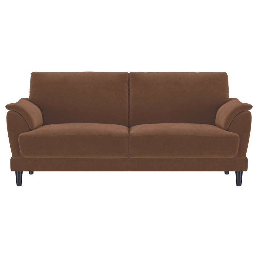 Selma 2-Piece Velvet Upholstered Crescent Arm Sofa Set Rust