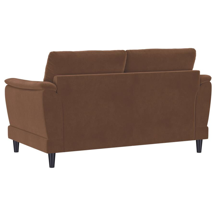 Selma 2-Piece Velvet Upholstered Crescent Arm Sofa Set Rust