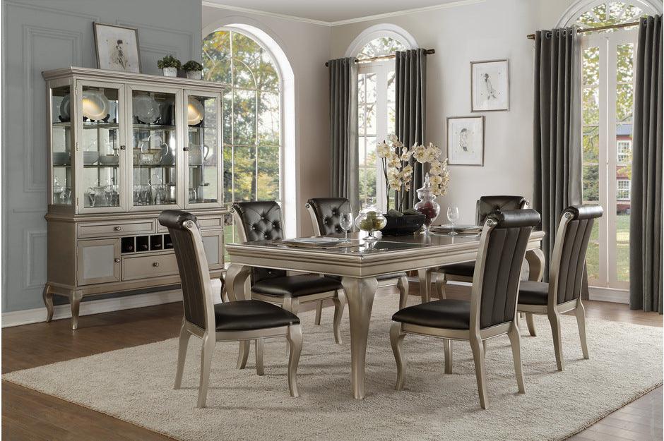 Homelegance - Crawford 7 Piece Dining Room Set In Silver - 5546-84-7Set - ATL FURNITURE