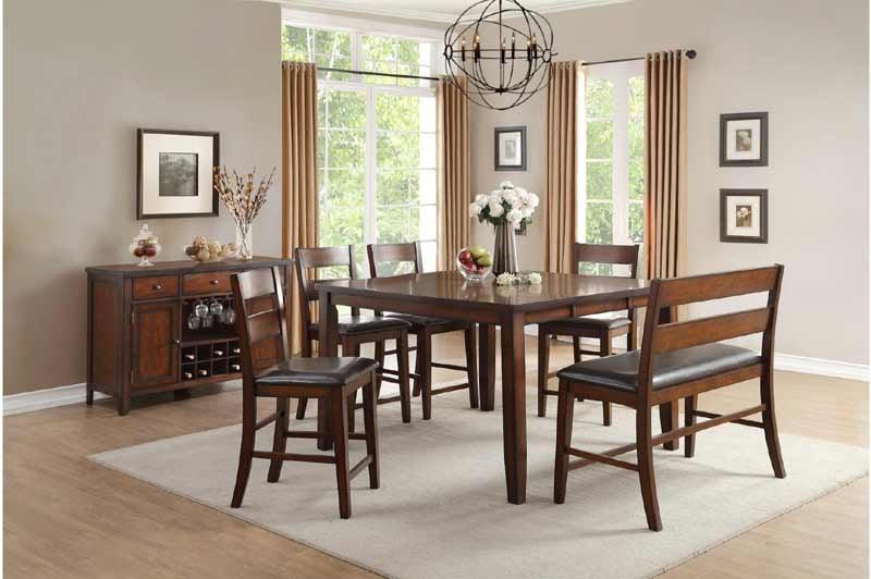 Homelegance - Mantello 6 Piece Counter Height Set - 5547-36-6Set - ATL FURNITURE