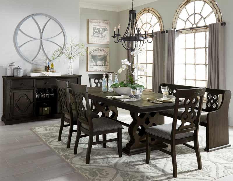 Homelegance - Arasina Dark Pewter 7 Piece Extendable Rectangular Dining Room Set - 5559N-96-7 - ATL FURNITURE