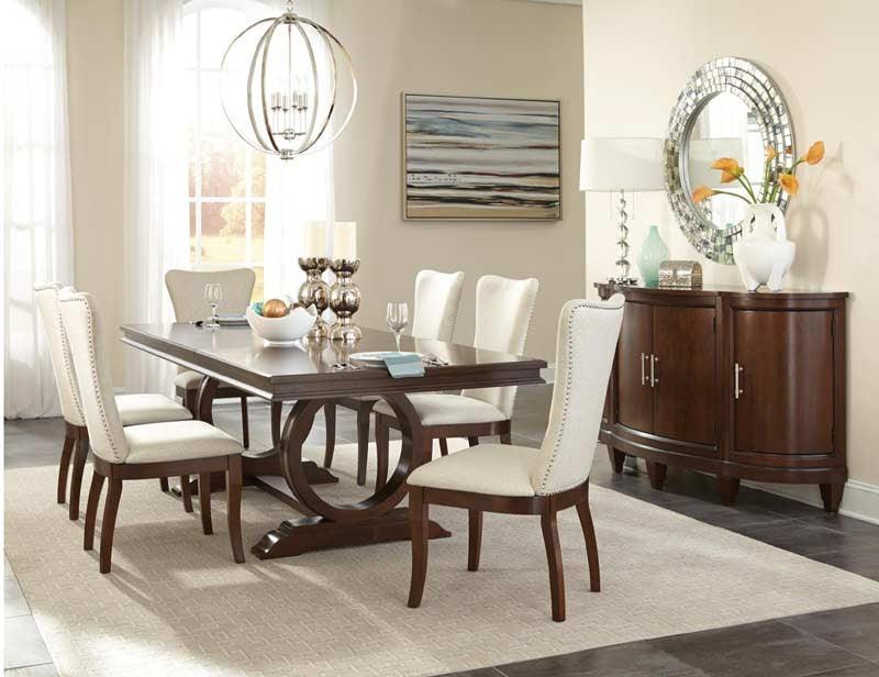 Homelegance - Oratorio Cherry 7 Piece Extendable Trestle Dining Table Set - 5562-96-7 - ATL FURNITURE